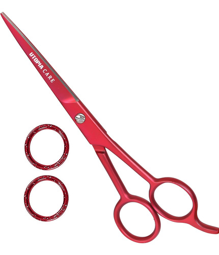 Tijeras Para Cabello De Acero Inoxidable Templado-rojo 6.5