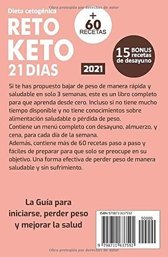 Imagen 2 de 2 de Libro: Dieta Cetogénica 2021: Reto Keto 21 Días, Para Una De
