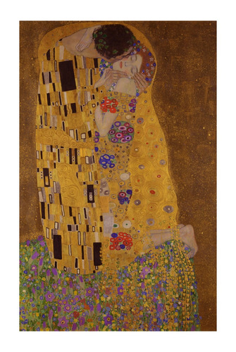 Casal Beijo Kiss Pintura De Gustav Pintor Klimt Tela Repro