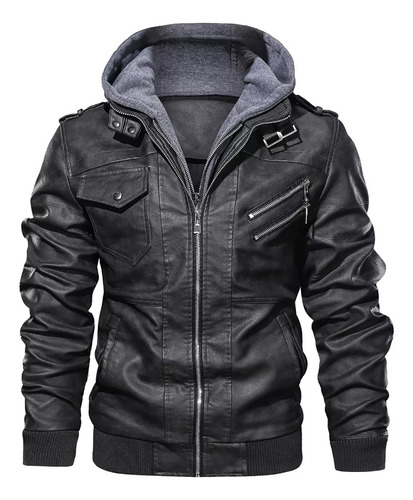 Chaquetas Invierno Hombre Abrigo Motociclista Informal Cuero