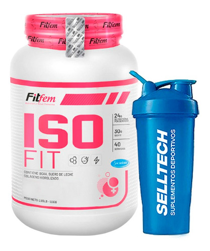 Proteína Fitfem Iso Fit 1.2kg Vainilla + Shaker