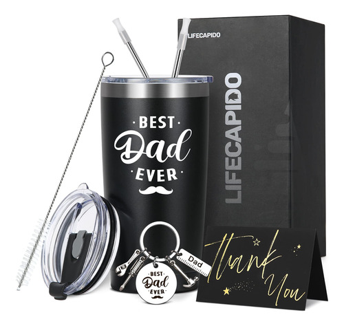 Best Dad Ever - Vaso Aislado 20 Onza Tapa Pajita Juego Para