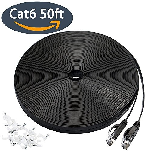 Cat 6 Cable Ethernet De 50 Pies, Cable Plano Lan Rj45 Cable 