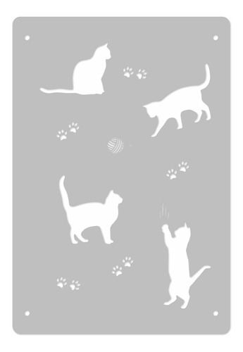 Plantilla De Pared De Plástico Reutilizable // Gato - ...