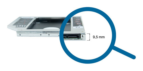 Adaptador Caddy Para Segundo Hd Ou Ssd 9.5mm P/ Notebook