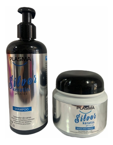 Shampoo Silver Plasma Y Mascara Silver Keratina Matizador