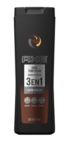 Jabón Líquido Corporal Axe Dark Temptation 3 En 1  400 Ml