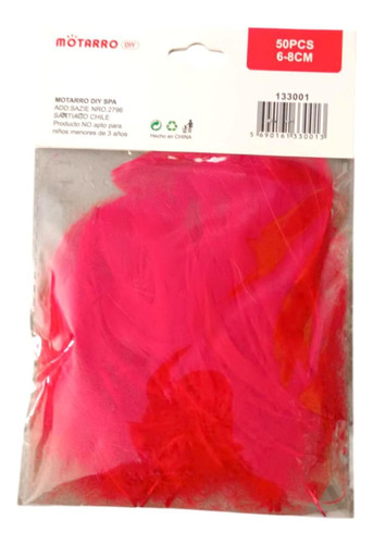Plumas 6cm - 8cm Color Rojo 50 Unidades