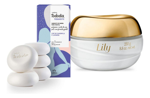 Combo Creme Acetinado Hidratante Corporal Lily + Sabonete Fragrância Neutra