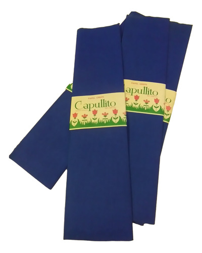 Papel Crepe 50 X 200 Cm Capullito; Pack X 10 Azul Azul Francia