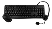 Comprar Kit 3 En 1 Teclado Mouse Audifonos Multimedia Home Office Color del mouse Negro Color del teclado Negro