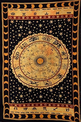 Tapestry Zodiac Signs Estilo Psicodélico