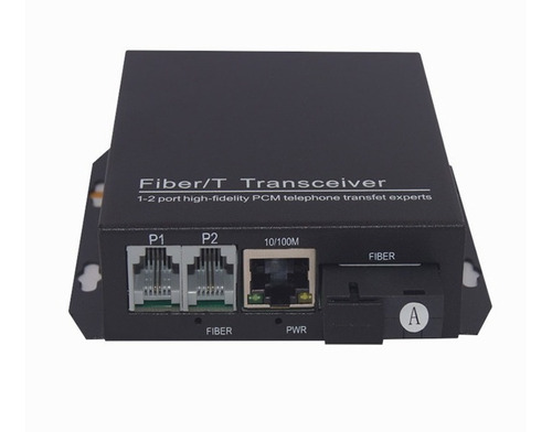 Transceiver Fibra Optica Sc 100 Mb 20 Km Par (1 Lan + 2 Tel)