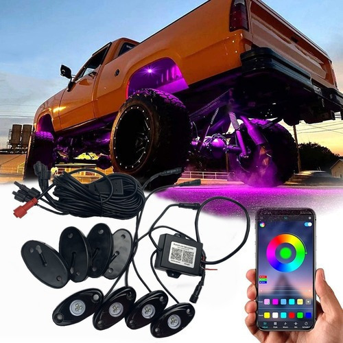 Kit De 4 Luces Led Rock Rock, Bluetooth, Rzr, Jeep Atv