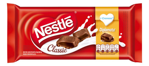 Chocolate ao Leite Diplomata Classic Nestlé  pacote 90 g