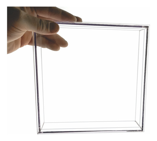  Sikin caixa organizadora acrílica 20x20x7 kit com 3 unidades cor transparente tampa liso