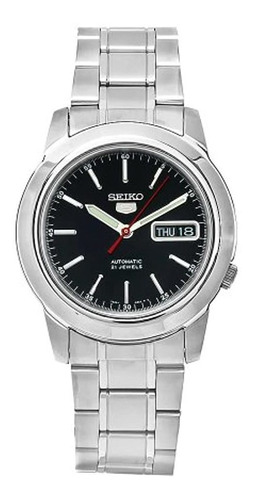 Seiko Reloj De Esfera De Color Negro De Acero Inoxidable