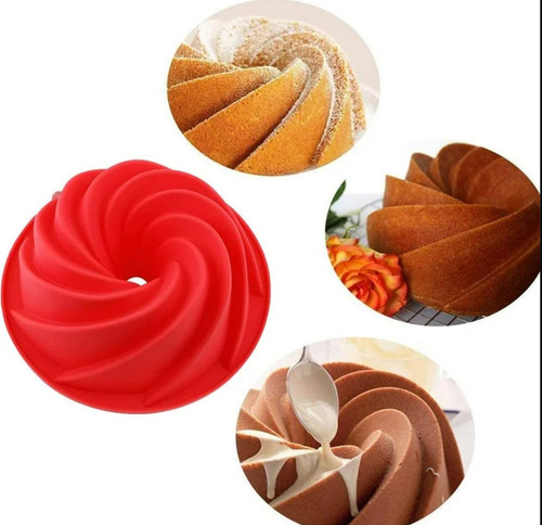 Molde Silicona Espiral Rehilete Roscas Gelatinas Repostería Color Sorpresa
