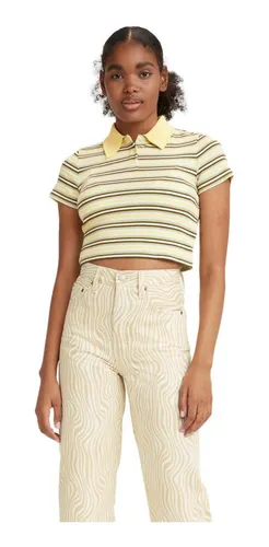 White polo crop top sale