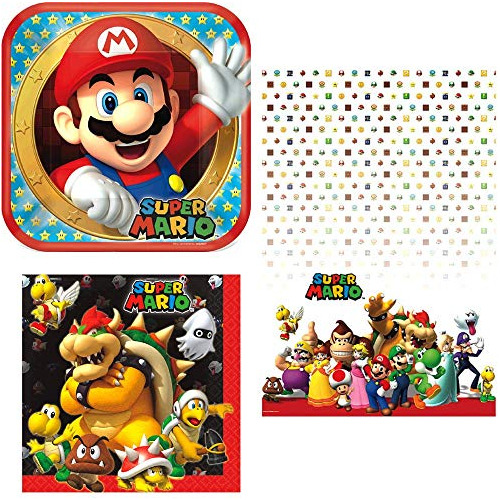 Super Mario Brothers Servilletas Platos Mantel Fiesta D...