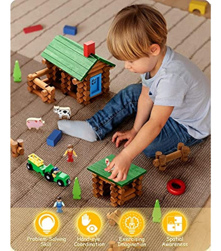 Sainsmart Jr. Conjunto De Cabaña De Troncos De Madera Farm B