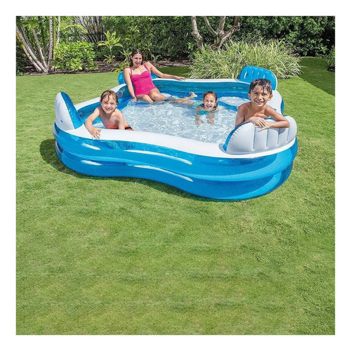 Imagen 2 de 2 de Pileta inflable cuadrada Intex 56475 990L azul y blanca