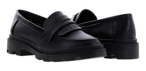 Mocasín Para Mujer Cómodos Con Flequillos Casual Negro