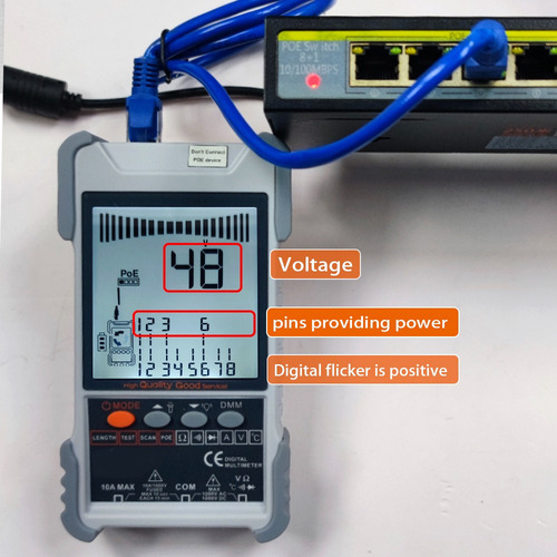 Testador De Cabo De Rede Portátil Et618 Com Display