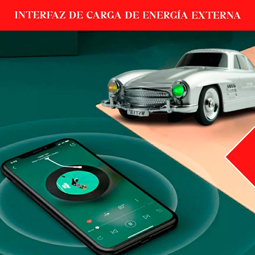 Parlante Bluetooth Portatil Retro Auto Usb Mp3 Radio Fm Negro
