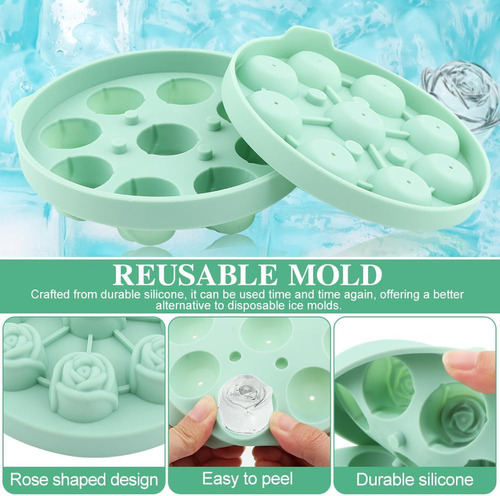 Molde De Hielo De Rosa 3d, Molde De Hielo De Silicona De 1.1
