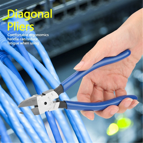 A Alicates Diagonales Azules De 8 Pulgadas Con Mango For