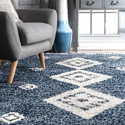 Alfombra Moderna Nuloom Rogue Shag Area, 3 X 5, Azul