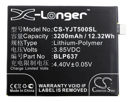 Batería Para Oneplus 5 Yjt500sl 3200ma 3.85v