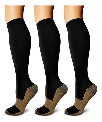 Calcetines De Compresión De Cobre: 15-20 Mmhg Para Ejercicio