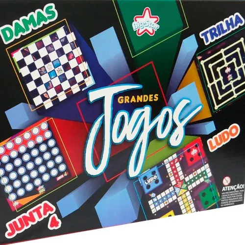 Coleção 4 Grandes Jogos Ludo Dama Junta 4 e Trilha - Big Star em