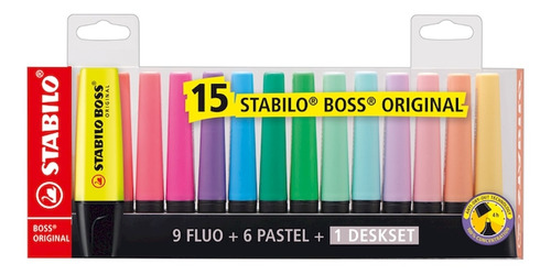 Resaltador Stabilo Boss Deskset X 15 Surt.