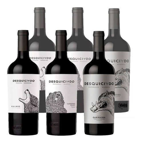 Vino Desquiciado Cabernet Franc + Garnacha + Malbec Combo X6