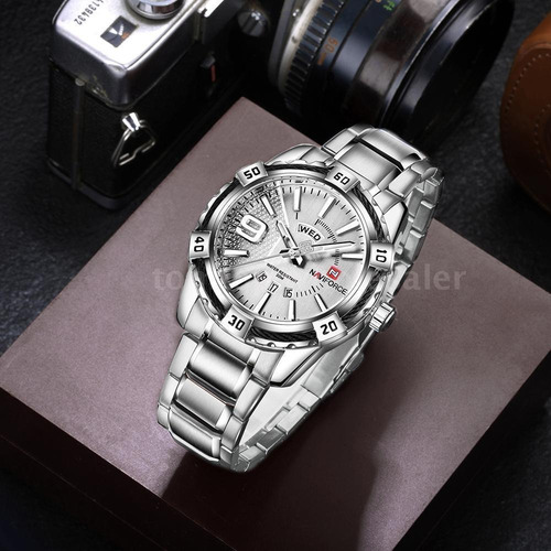 Relógio Masculino Original Analógico Pulseira Em Aço Prata