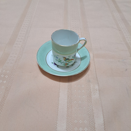 Taza Para Café Con Su Plato En Porcelana Inglesa 