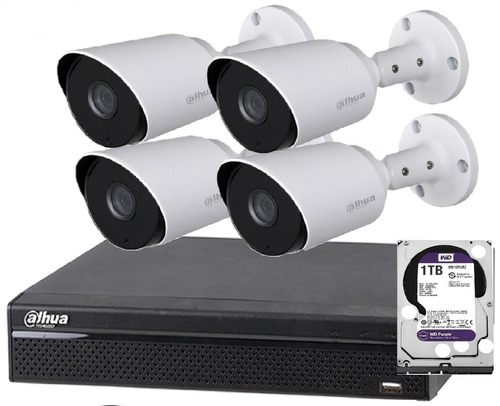 Kit 4megapixeles Dahua Circuito Hd Cctv Disco 1tb H.265