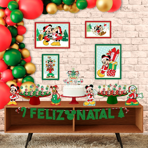 Kit Festa Fácil Feliz Natal Do Mickey - Decoração Disney