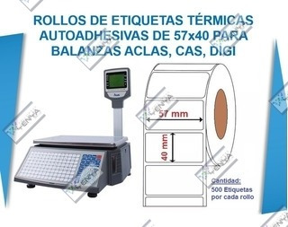 Etiquetas Termiscas Para Balanza Electrónica 57x40