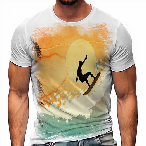 Camiseta Surf Surfista Praia Ondas Prancha Sol 2 A