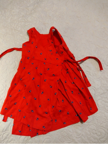 Vestido Cruzado Para Niña. Rojo. Ferrioni. Talla 2 Perrito 