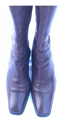 Bota Súper Doble Cuero Taco Chino 37 Febo