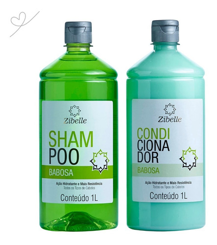Kit Shampoo + Condi Babosa 1l Zibelle Maciez E Suavidade