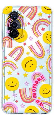 Funda Para Huawei Para Mujer Caritas Felices Con Nombre