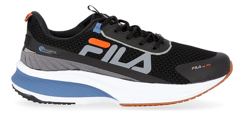 Zapatillas Fila Progress Hombre En Negro Y Celeste | Dexter