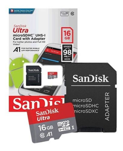 Tarjeta De Memoria Micro Sd 16 Gb Sandisk