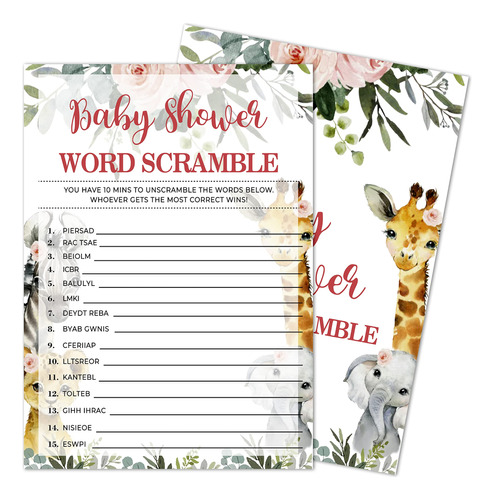 Scramble Baby Shower Game Genero Reveal Party Supplie 1